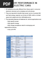 Battery Performance in Electric Cars