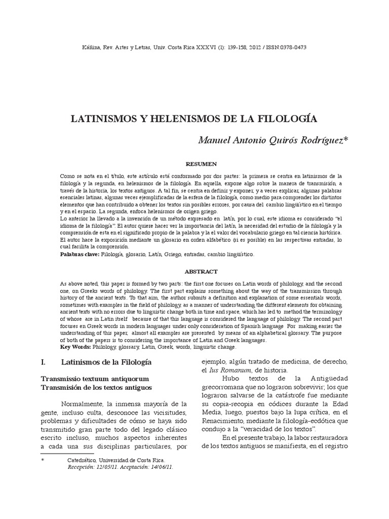 Manuel Antonio Quiróz PDF Códice Filología