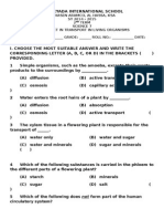 Worksheet Transport in Living Organism