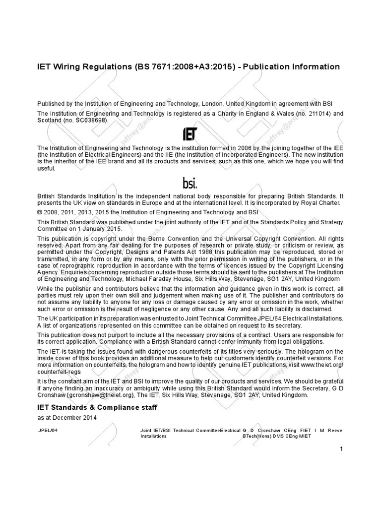 Wiring Regs - 3 | Engineering | Government Information