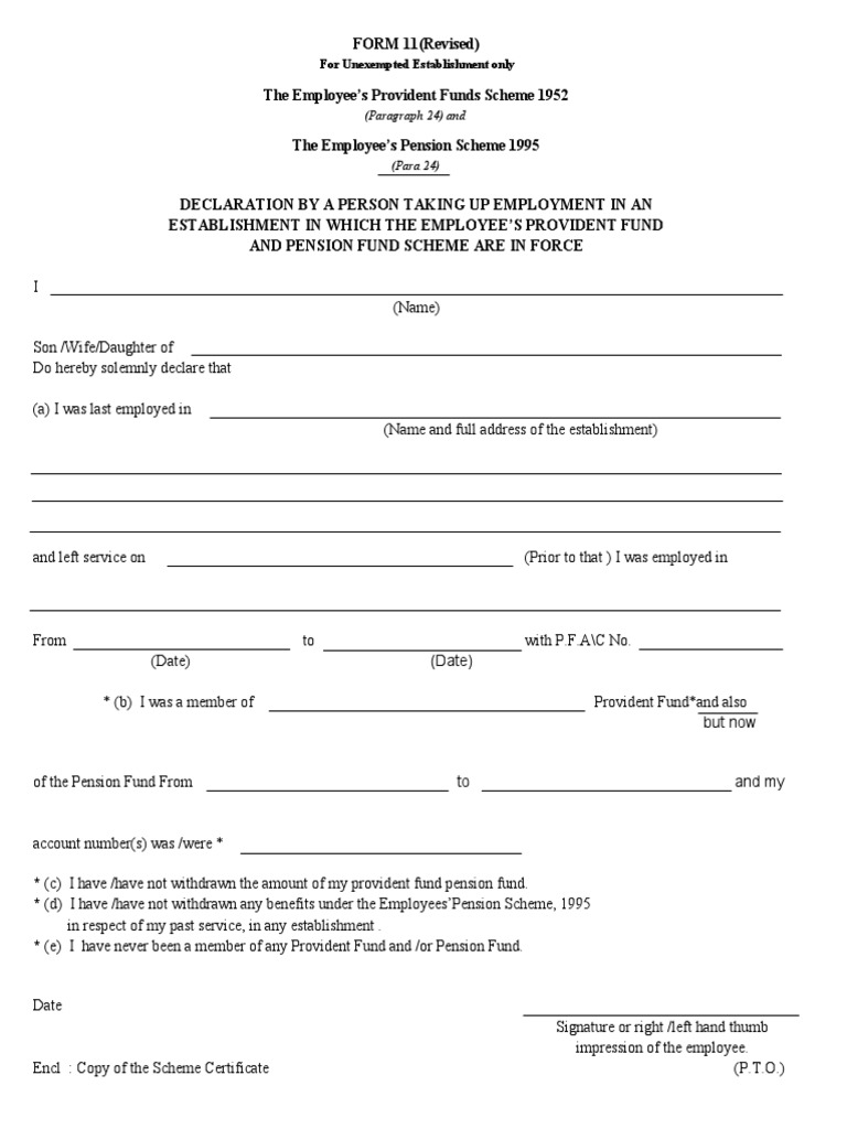 Provident Fund Declaration Form | PDF | Pension | Social Policy