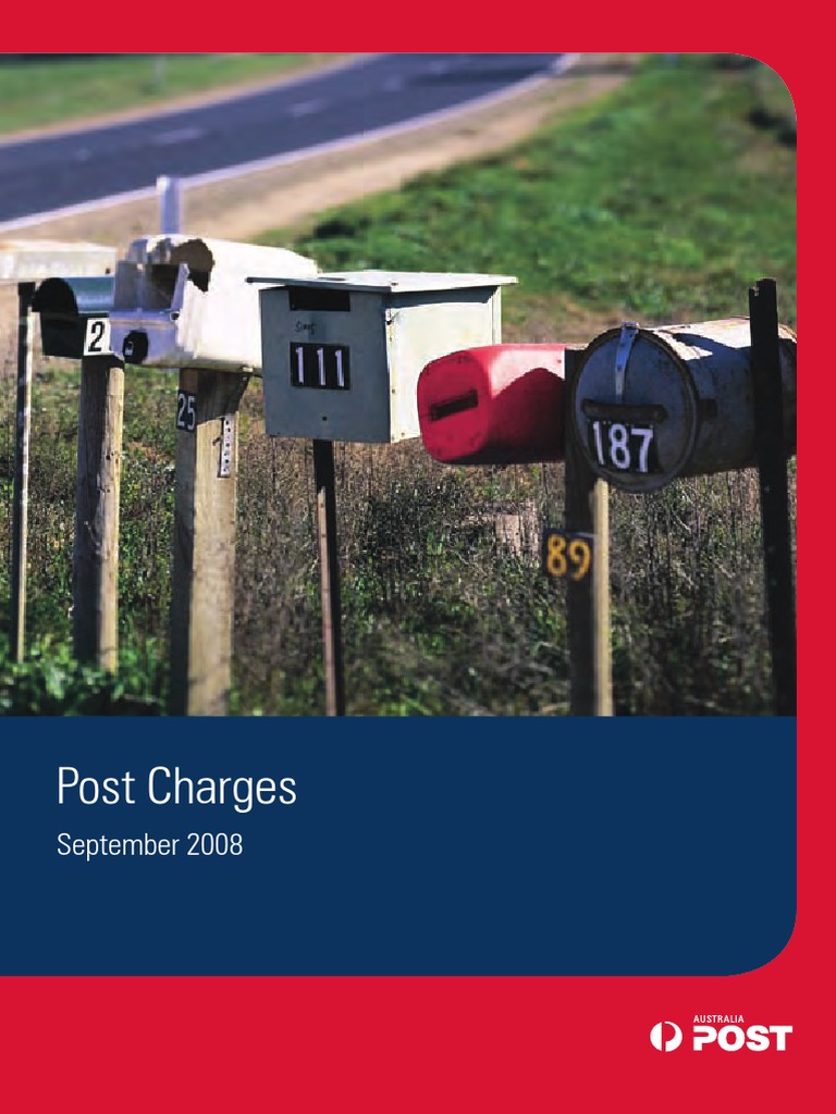 Australia Post Charges September 2008 Mail United States Postal