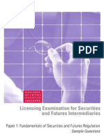 Paper 1 - Fundamentals of Securities and Futures Regulation