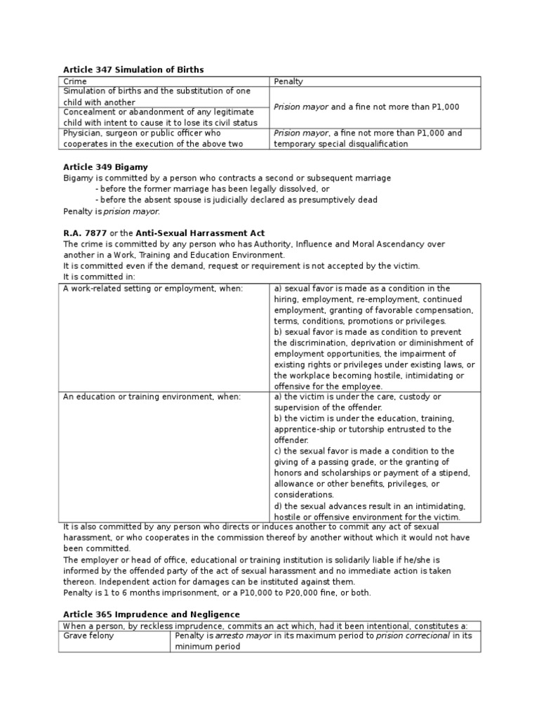 A Comprehensive Review of Philippine Laws Related to Crimes, Evidence