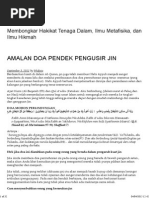 Amalan Doa Pendek Pengusir Jin - Metafisis