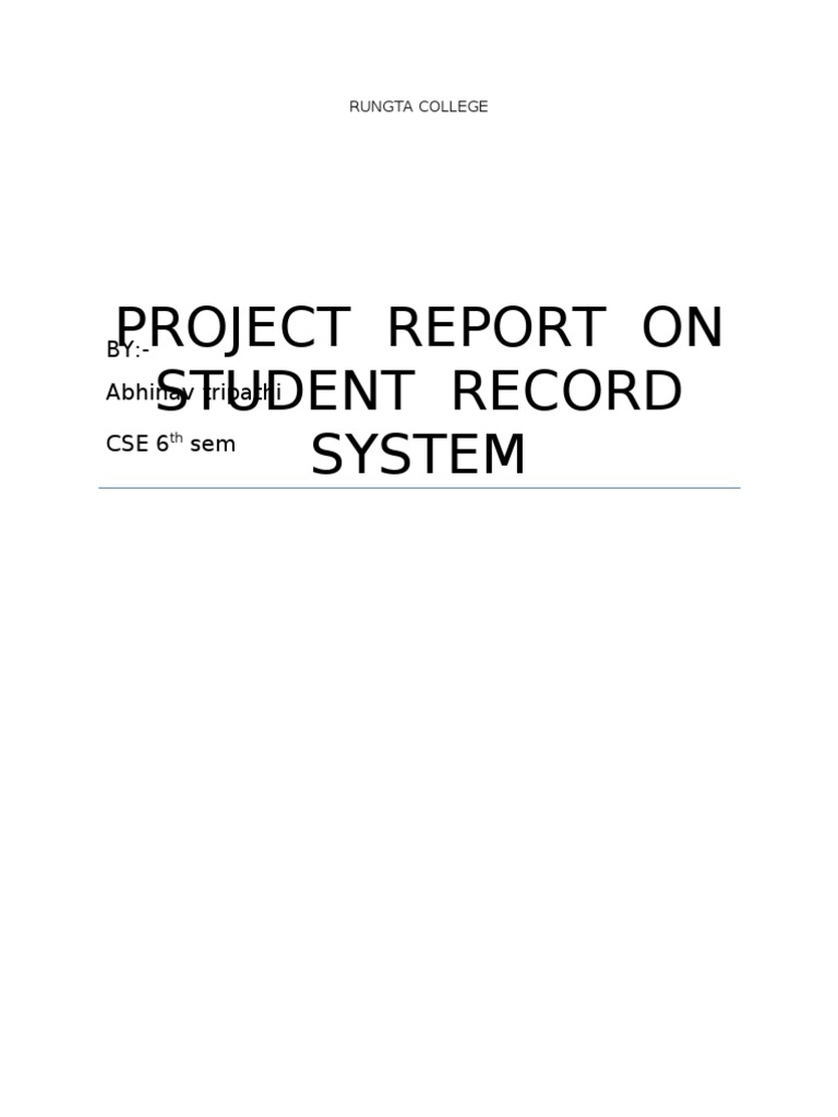 Student Record System Project Report | PDF | Computer File | Library ...