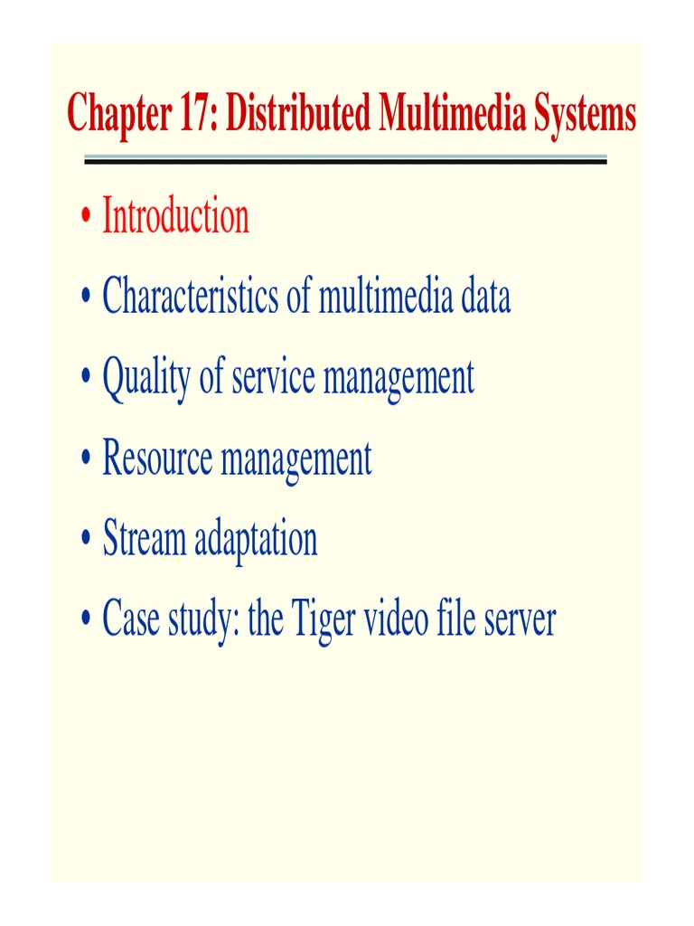 Chapter17 Distributed Multimedia Systems PDF Quality Of Service