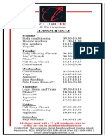 CLUB LIFE Class Schedule