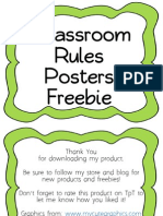 Classroom Rules Freebie Posters