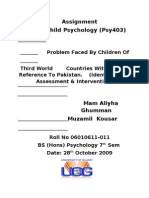 Assignment Child Psychology (Psy403)