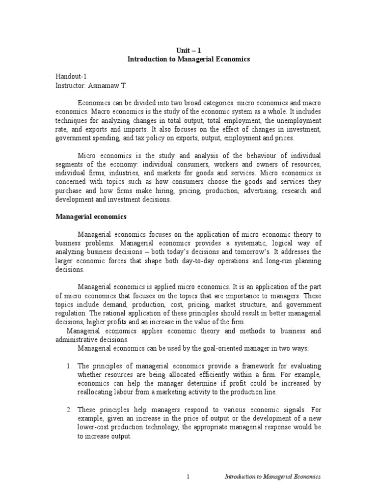 Unit1 Introduction to Managerial Economics.doc Profit (Economics