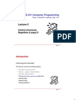 EEE 241 Computer Programming: Control Structures: Repetition (Loops) II