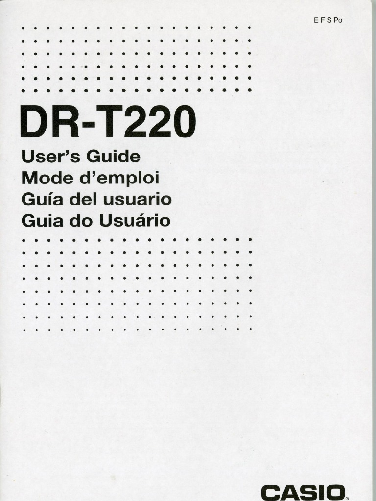 Casio DR-T220 Instructions (Thermal Printing Calculator) | PDF ...