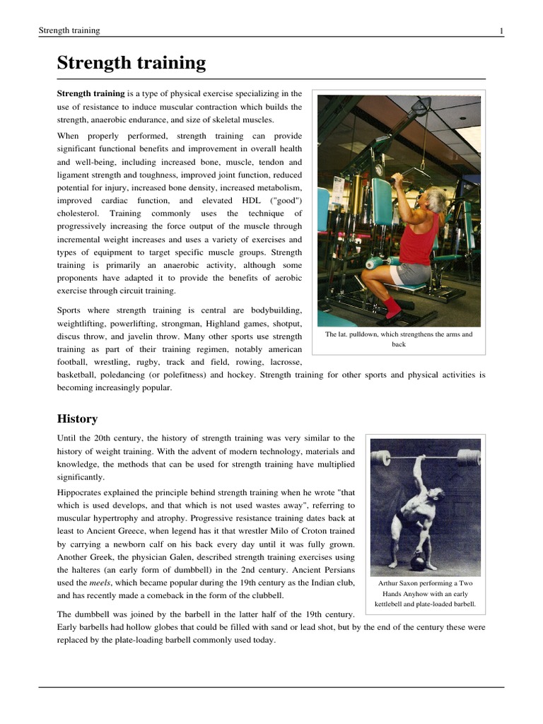 Strength Training: Benefits & Principles | PDF | Strength Training ...