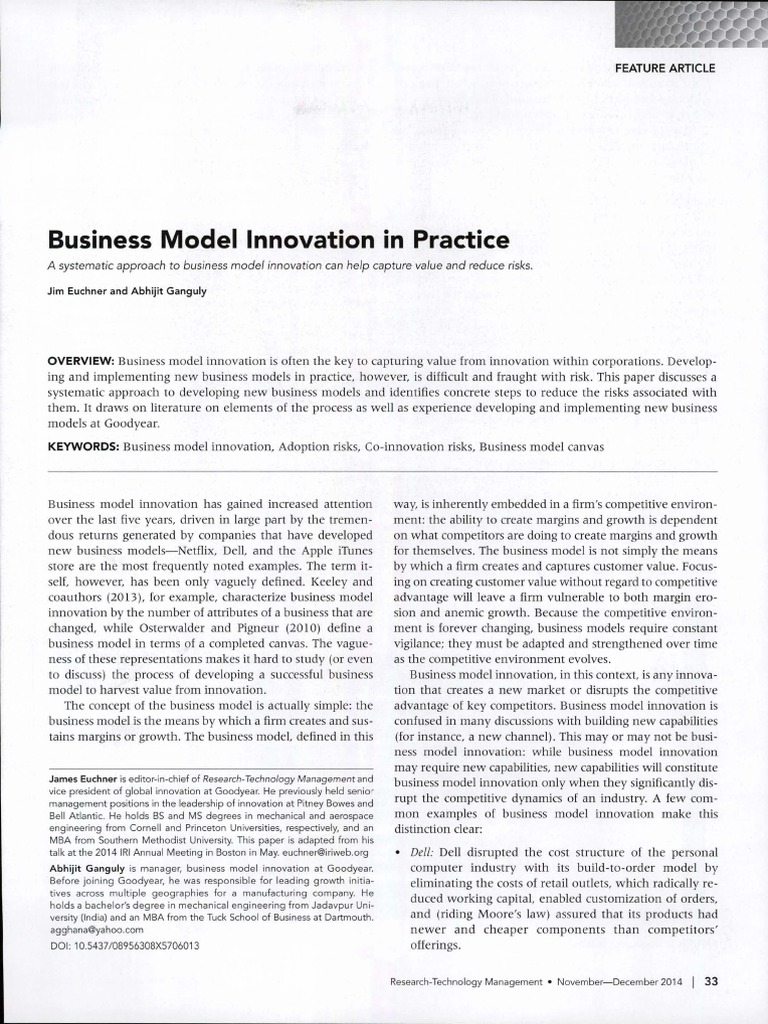 Business Model in Practice | PDF | Business Model | Innovation