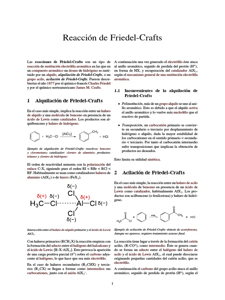 Tp Réactions De Friedel Crafts – ELXIXP