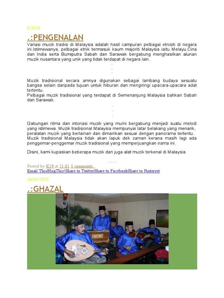Pengenalan Muzik Tradisional Pdf