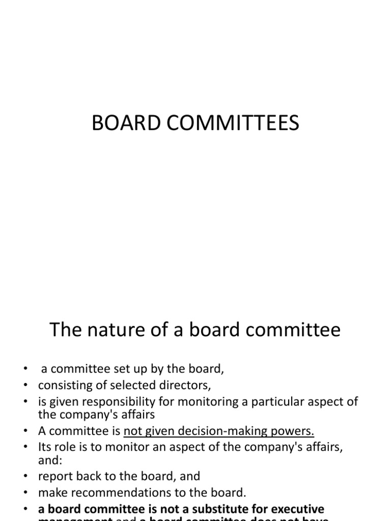 Board Committees in Corporate Governance | PDF | Audit Committee | Audit