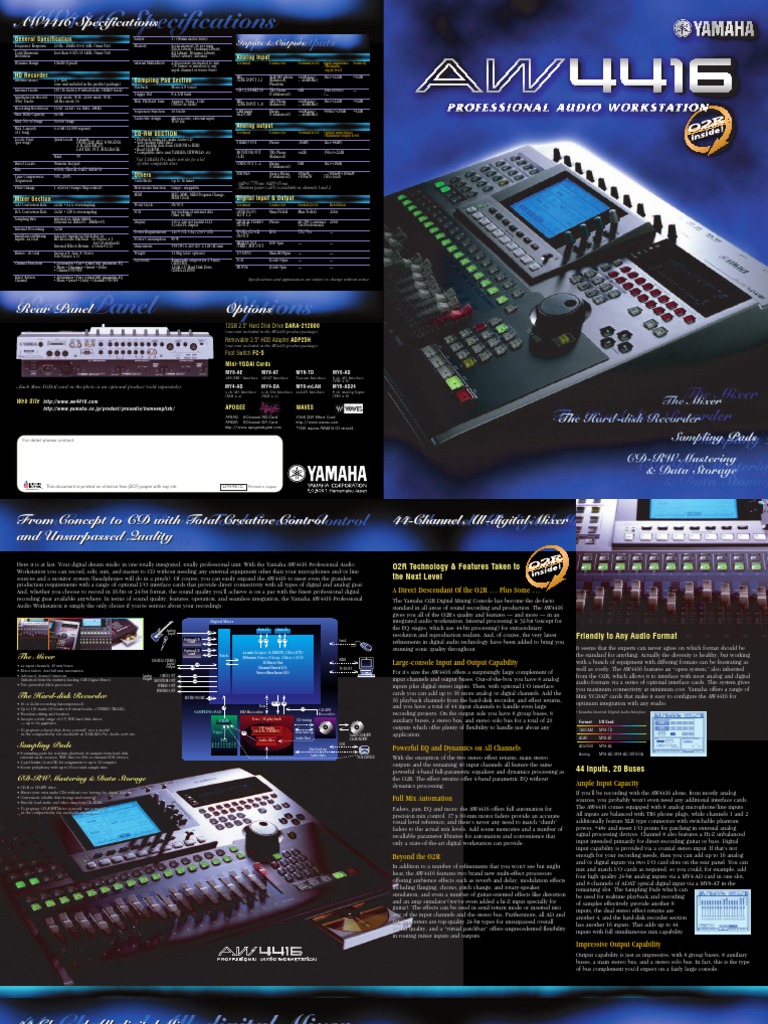 Complete Manual for Yamaha AW 4416 | Equalization (Audio) | Sound Recording