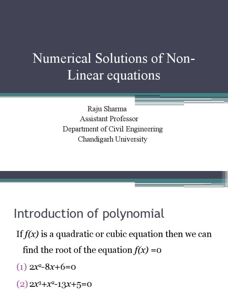 Numerical Methods for Nonlinear Equations | PDF | Numerical Analysis ...