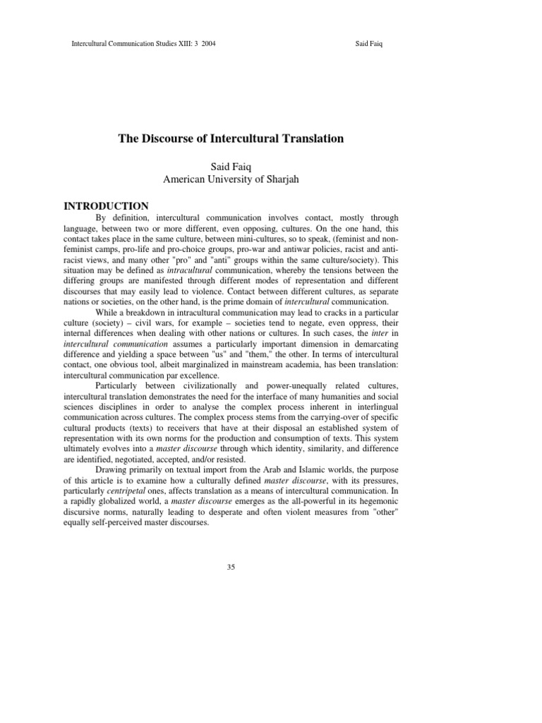 The Discourse of Intercultural Translation | PDF | Business