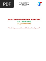 ACCOMPLISHMENT REPORT of The BU CYC, 2nd Semester - AY 2014-2015