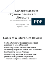 Using Concept Maps To Organize Reviews of Literature: For CAUSE Research Clusters Hollylynne Lee April 6, 2010