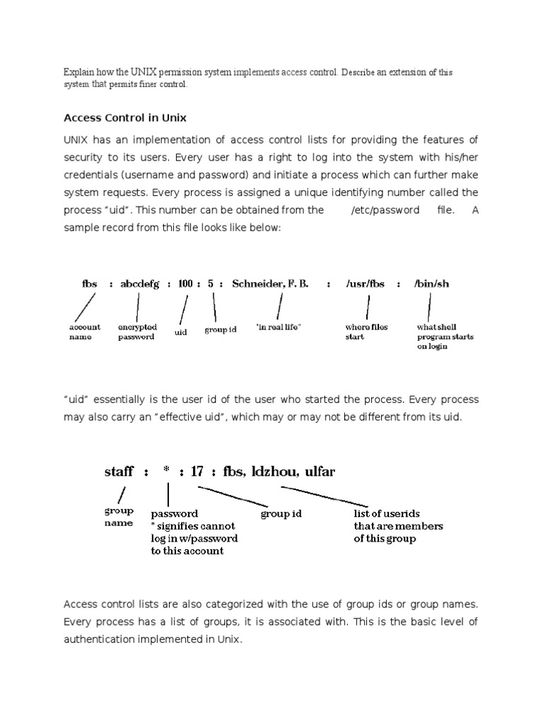 UNIX Access Control | PDF