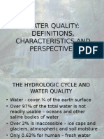 Water Quality: Definitions, Characteristics and Perspectives