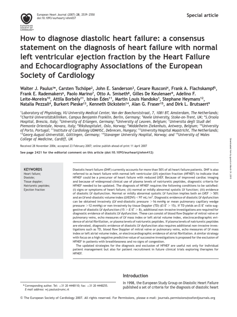 Diastolic heart failure | Heart Failure | Diastole