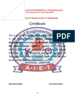 Certificate: Arya Institute of Engineering & Technology