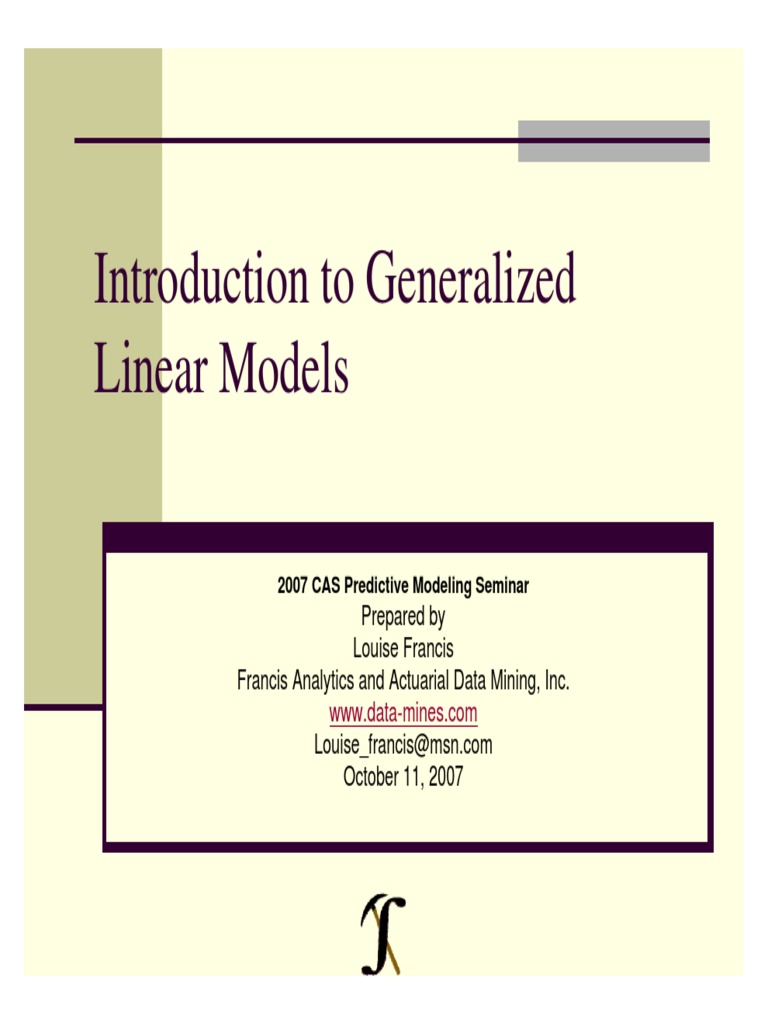 Introduction To Generalized Linear Models | PDF | Errors And Residuals ...