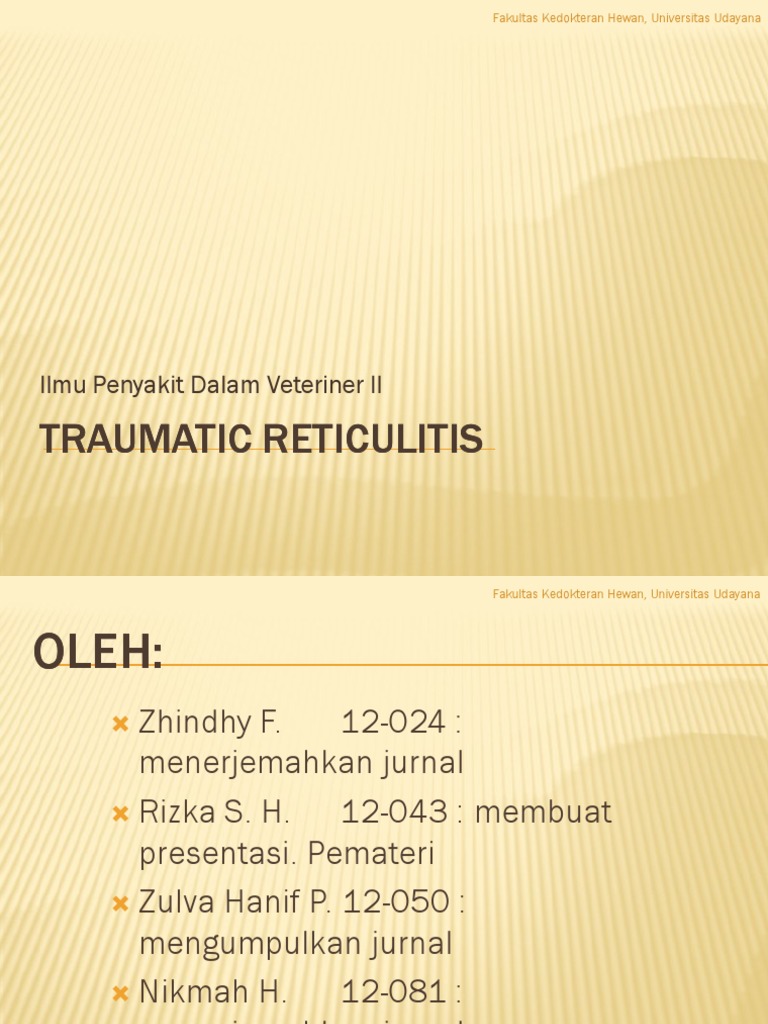 Penyakit Retikulitis Traumatik | PDF