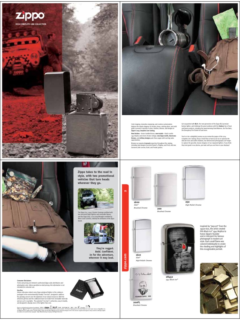 2014 Zippo Lighter Full Line Catalog PDF | PDF | Engraving | Adobe Photoshop, image size:768x1024