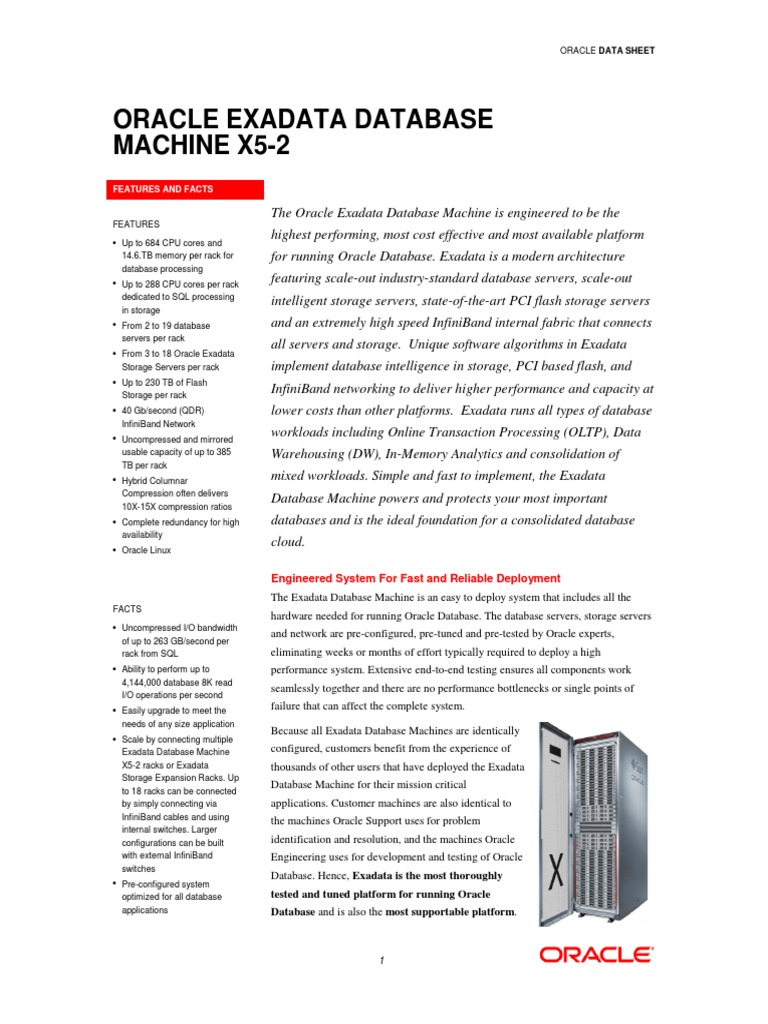 exadatax52ds2406241 Oracle Database Flash Memory