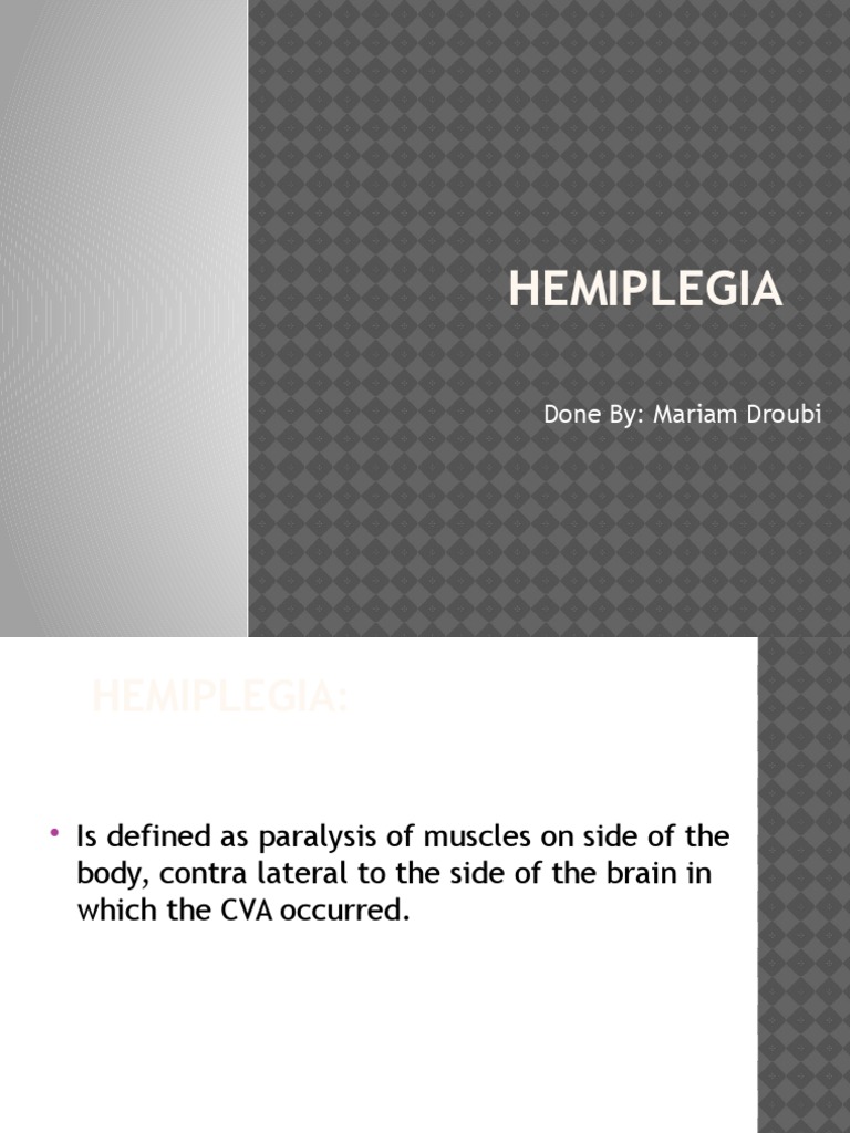 Hemiplegia | PDF | Anatomical Terms Of Motion | Human Leg