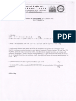 Matematica - Subiect Examen de Admitere in Cls A V-A 2012-2013 PDF
