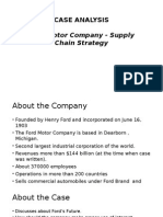 Case Analysis: Ford Motor Company - Supply Chain Strategy