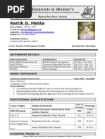 Resume Kartik Mehta