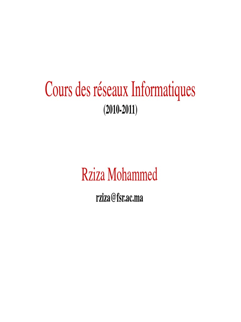 Apprenez Le Fonctionnement Tcp Ip Pdf Introduction_Reseau.pdf | Osi Model | Internet Protocol Suite