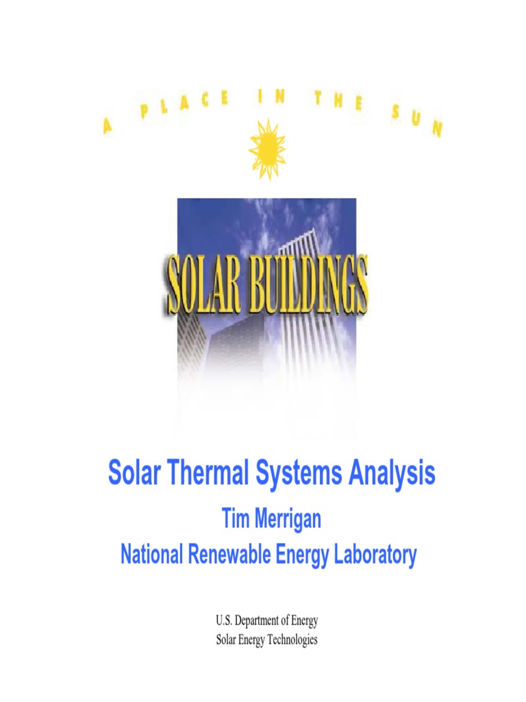 Solar Tim Merrigan | PDF | Solar Energy | Water Heating
