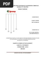 Download A study on the effectiveness of advertising through Kairali TV channel  by rajeev318 SN26096504 doc pdf