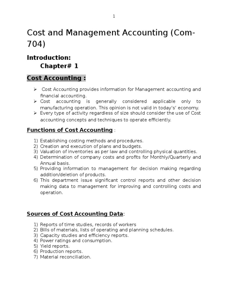 Chapter 123 Basics of Cost Accounting.d PDF Balance Sheet Management Accounting