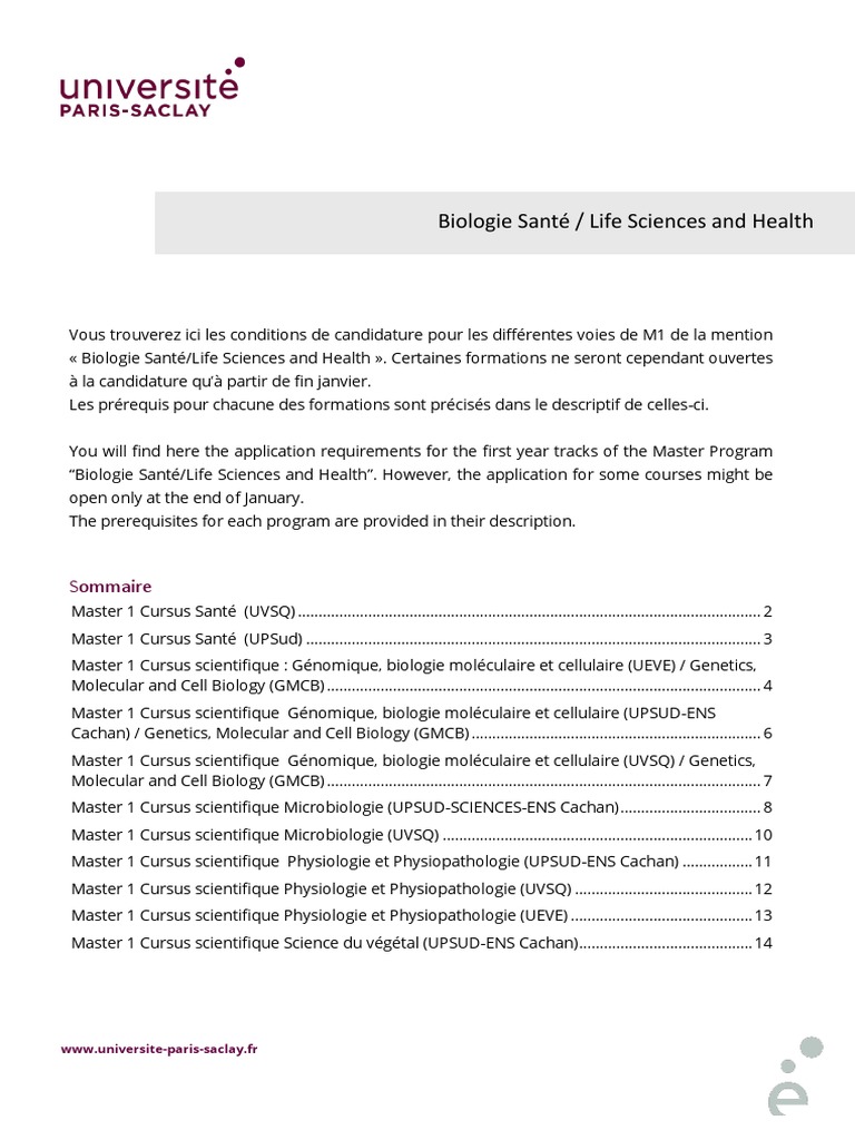 lettre de motivation master biologie santé
