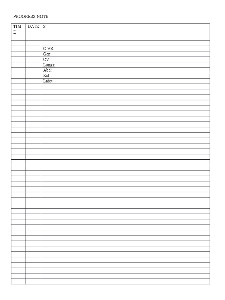 Progress Note TIM E Date S | PDF | Games & Activities