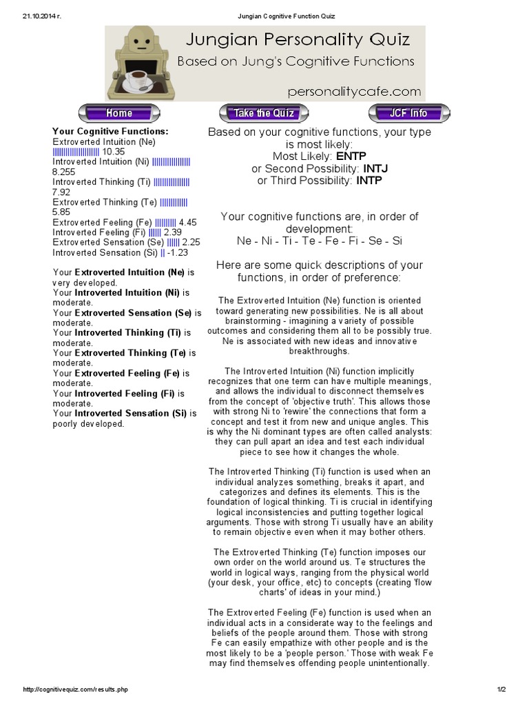 Jungian Cognitive Functions Overview | PDF | Mental Processes ...