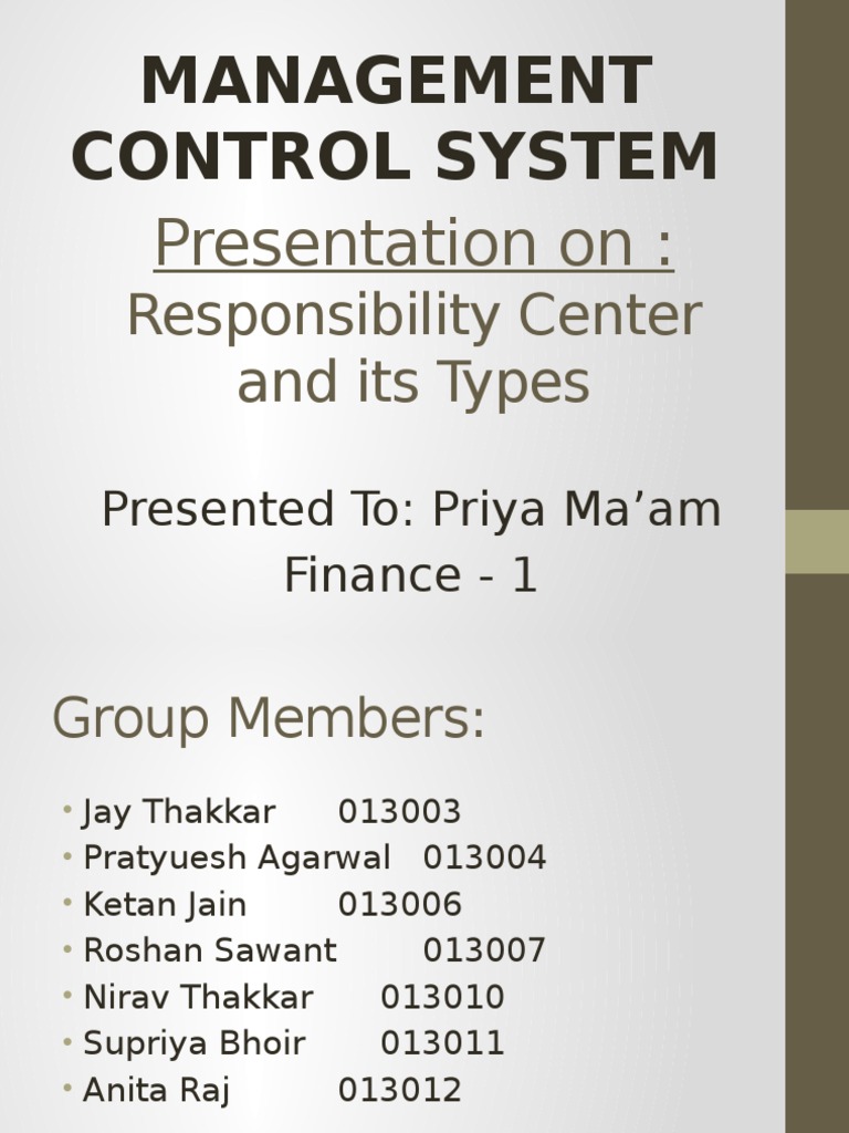 Management Control Systems Guide | PDF | Profit (Accounting) | Revenue