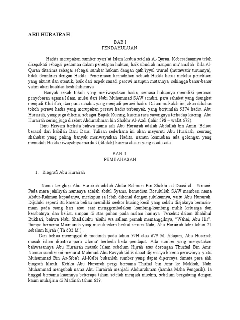 Biografi Abu Hurairah