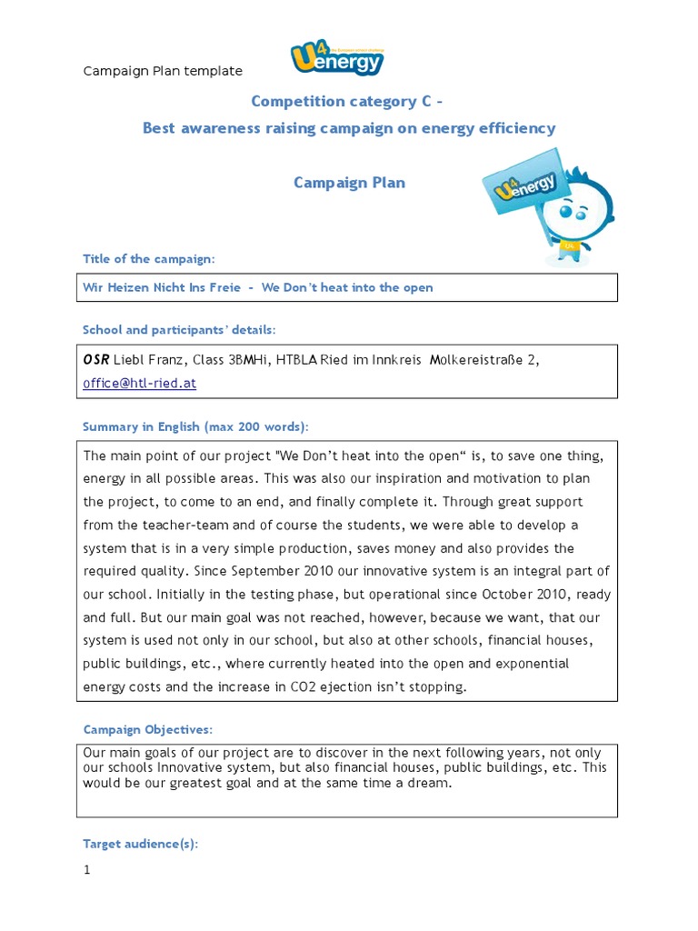 Competition Category C Best Awareness Raising Campaign On Energy