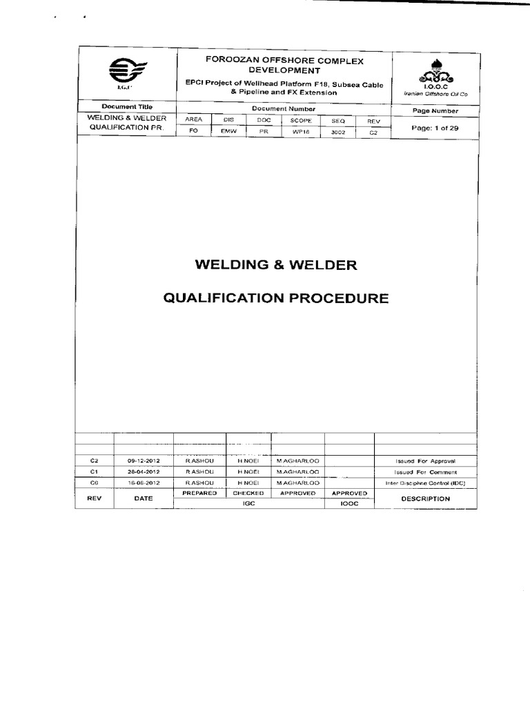 Welding and Welder Qualification Procedure